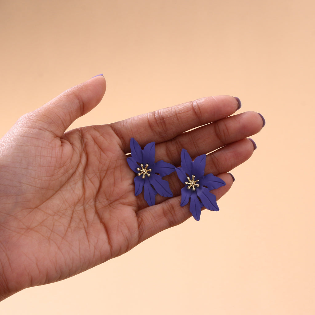 Violet Bloom Statement Earrings