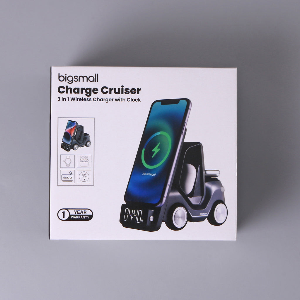 Bigsmall Charge Cruiser - 3 in 1 Wireless Charger with Clock