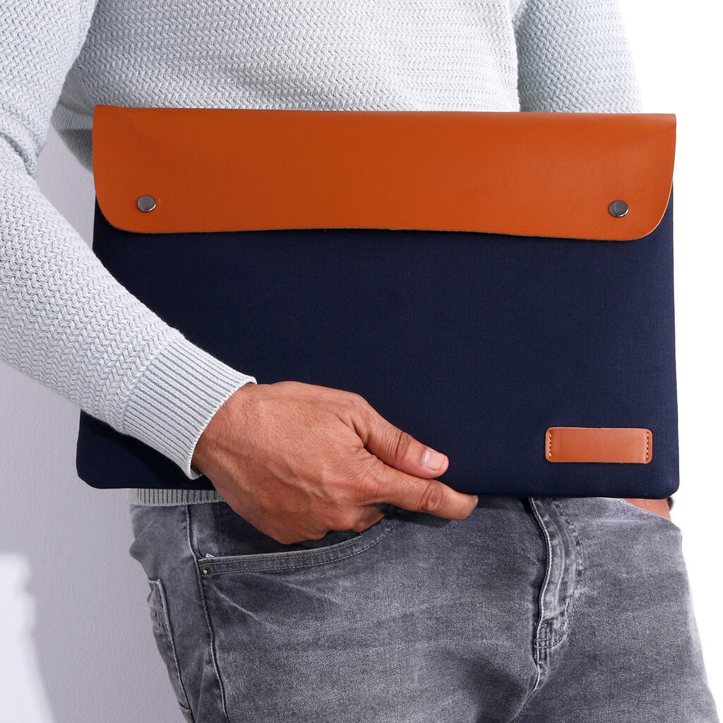 Leather & Canvas Laptop Sleeve