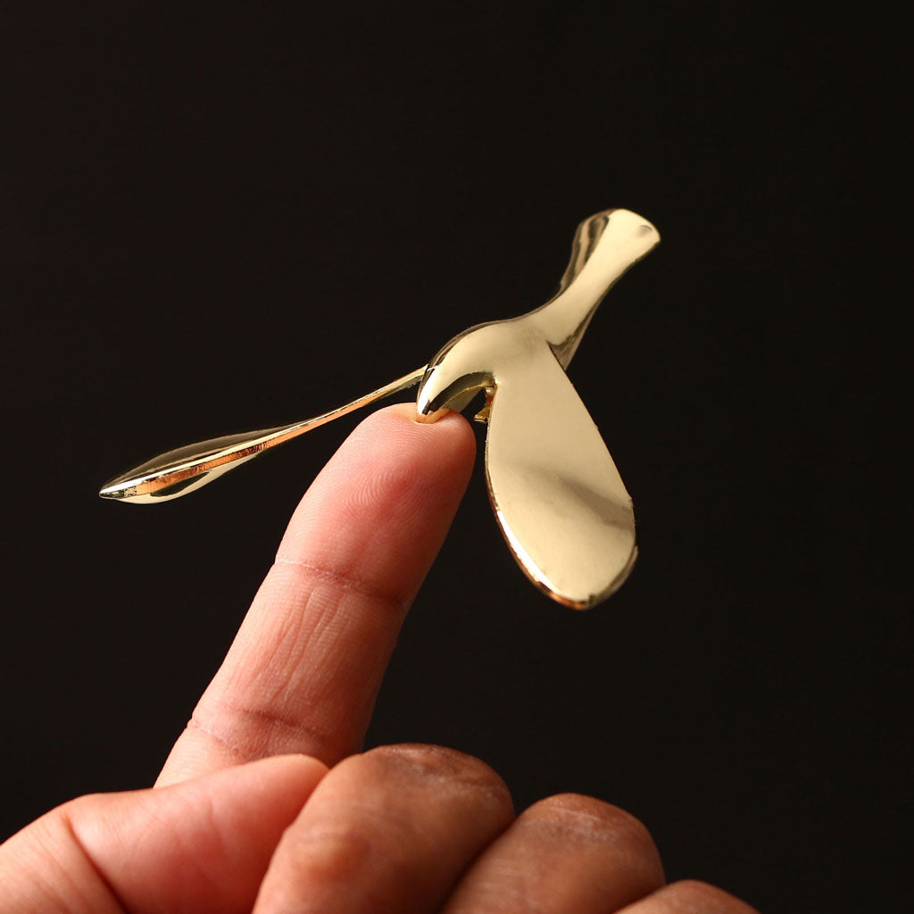 Metallic Desk Balancing Bird