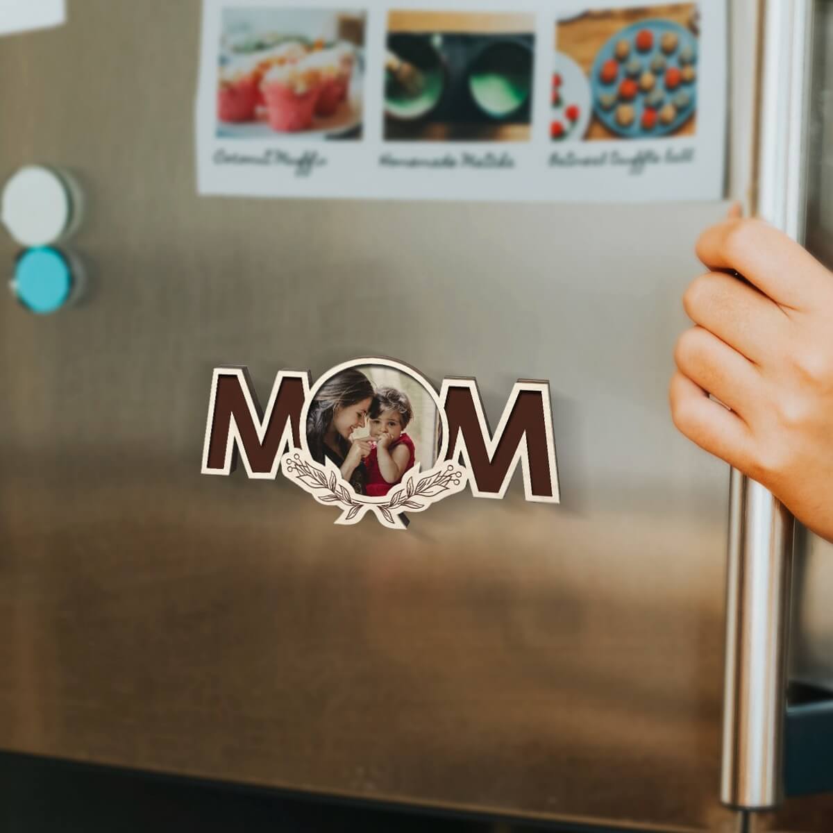 Personalized Mom Wooden Fridge Magnet