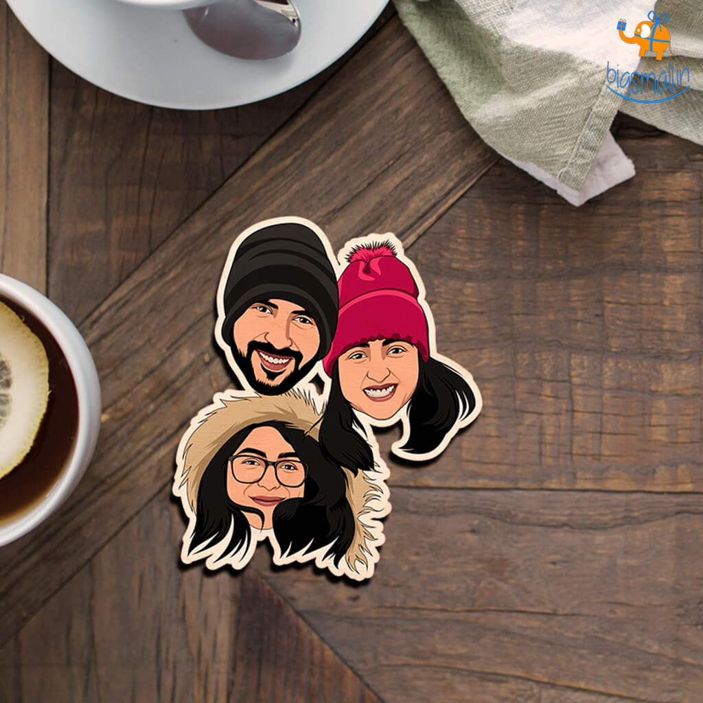Personalized Caricature Wooden Fridge Magnet