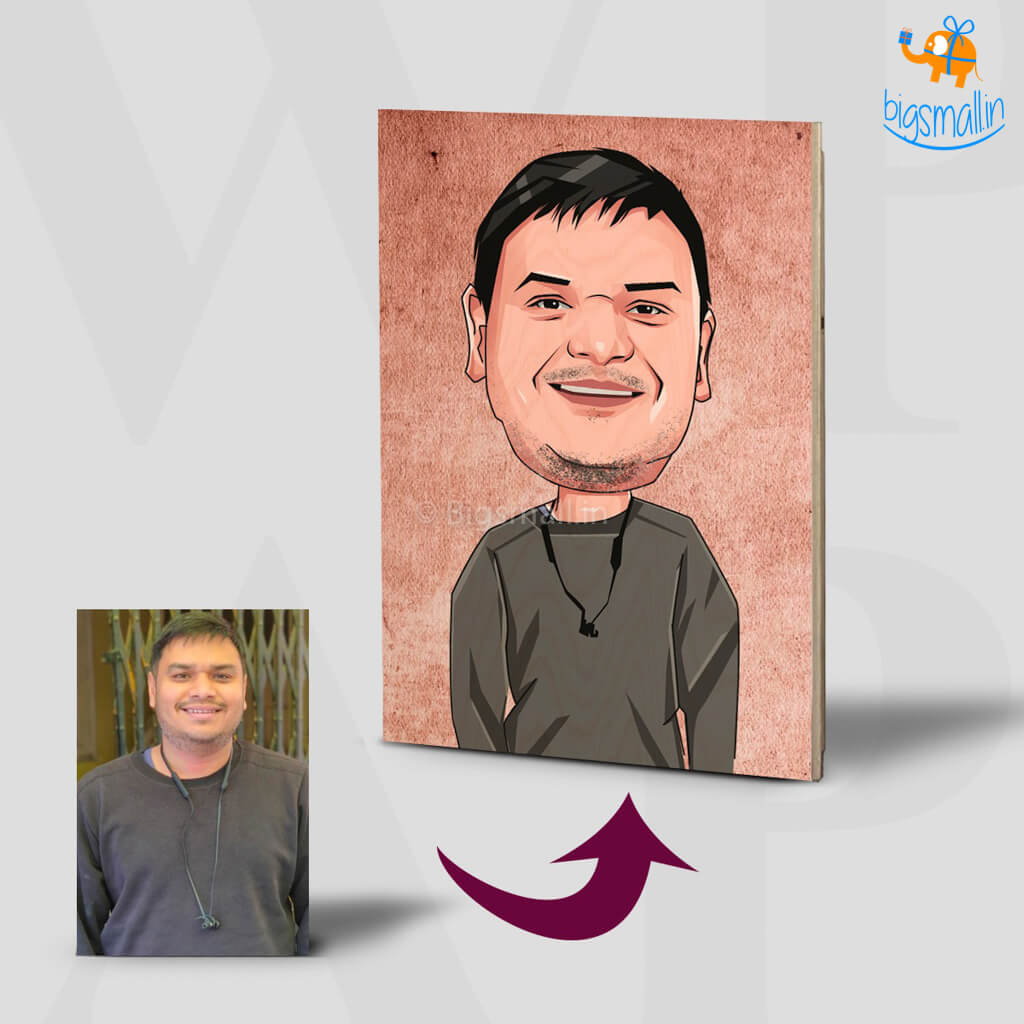 Personalized Caricature Wooden Portrait