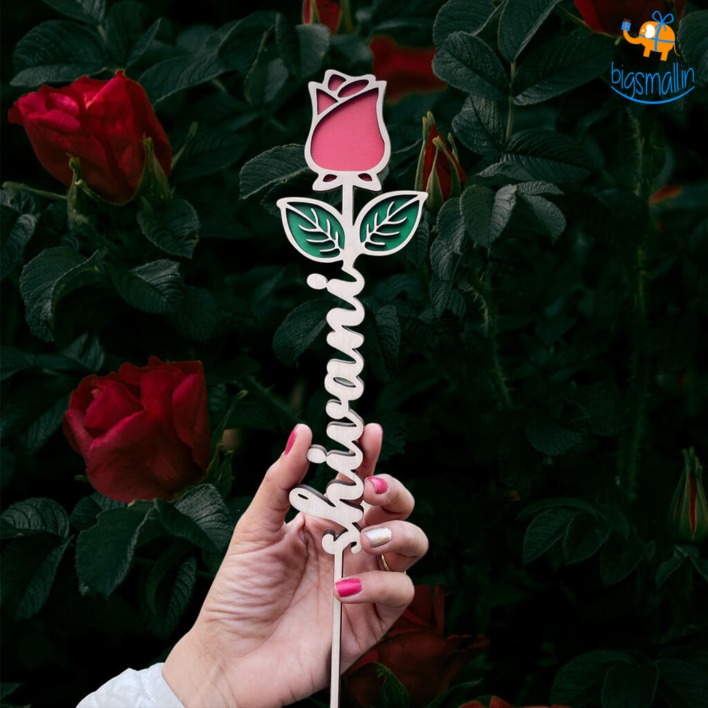 Personalized Wooden Rose