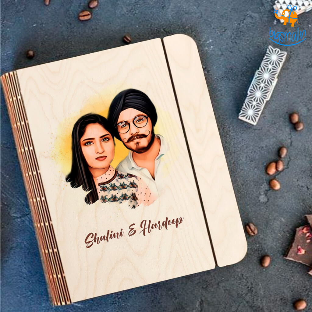 Personalized Photo Art Wooden Binder With Elastic Strap | COD Not Available