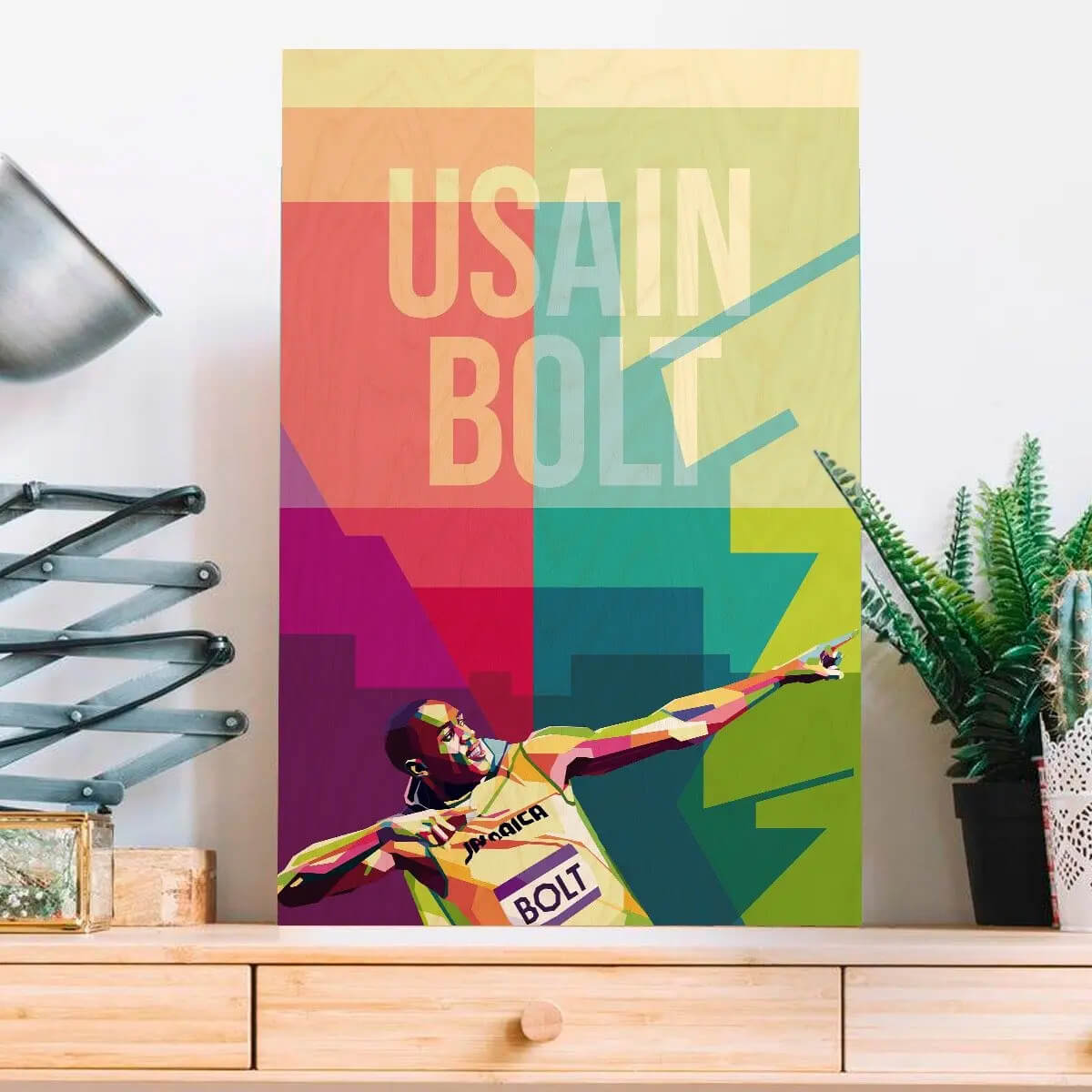 Usain Bolt Wooden Wall Art