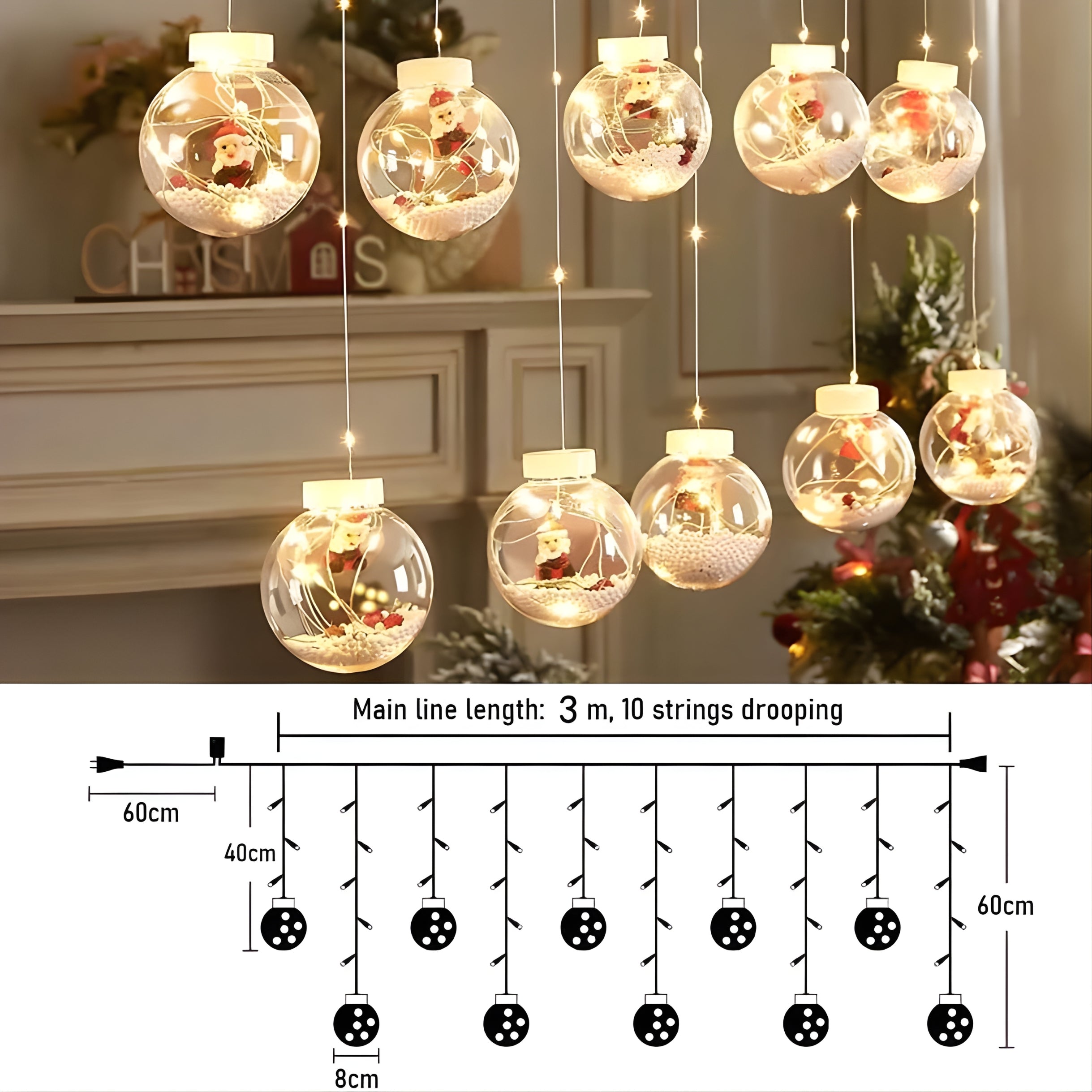 Christmas Wishing Ball String Lights