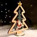 Wooden Christmas Table Decor – Santa & Tree Scene