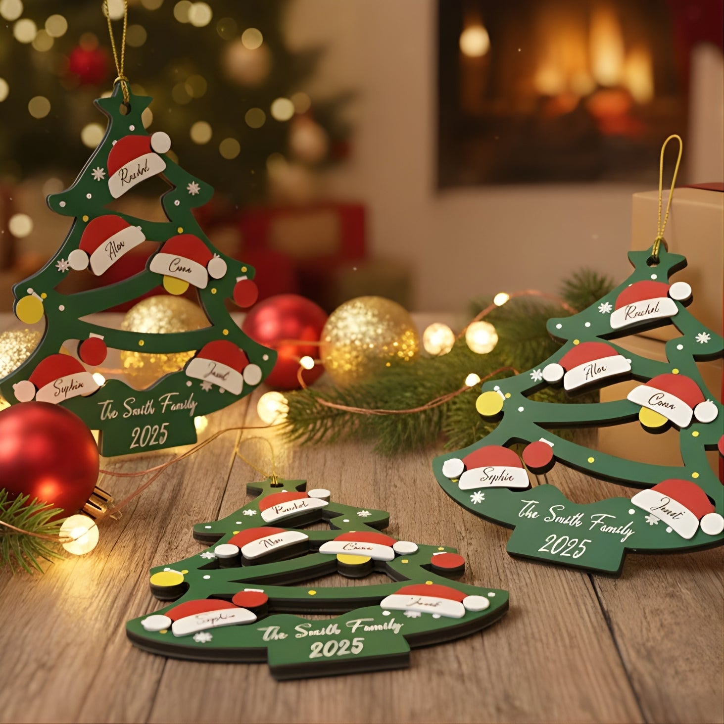 Personalised Christmas Tree Family Ornament