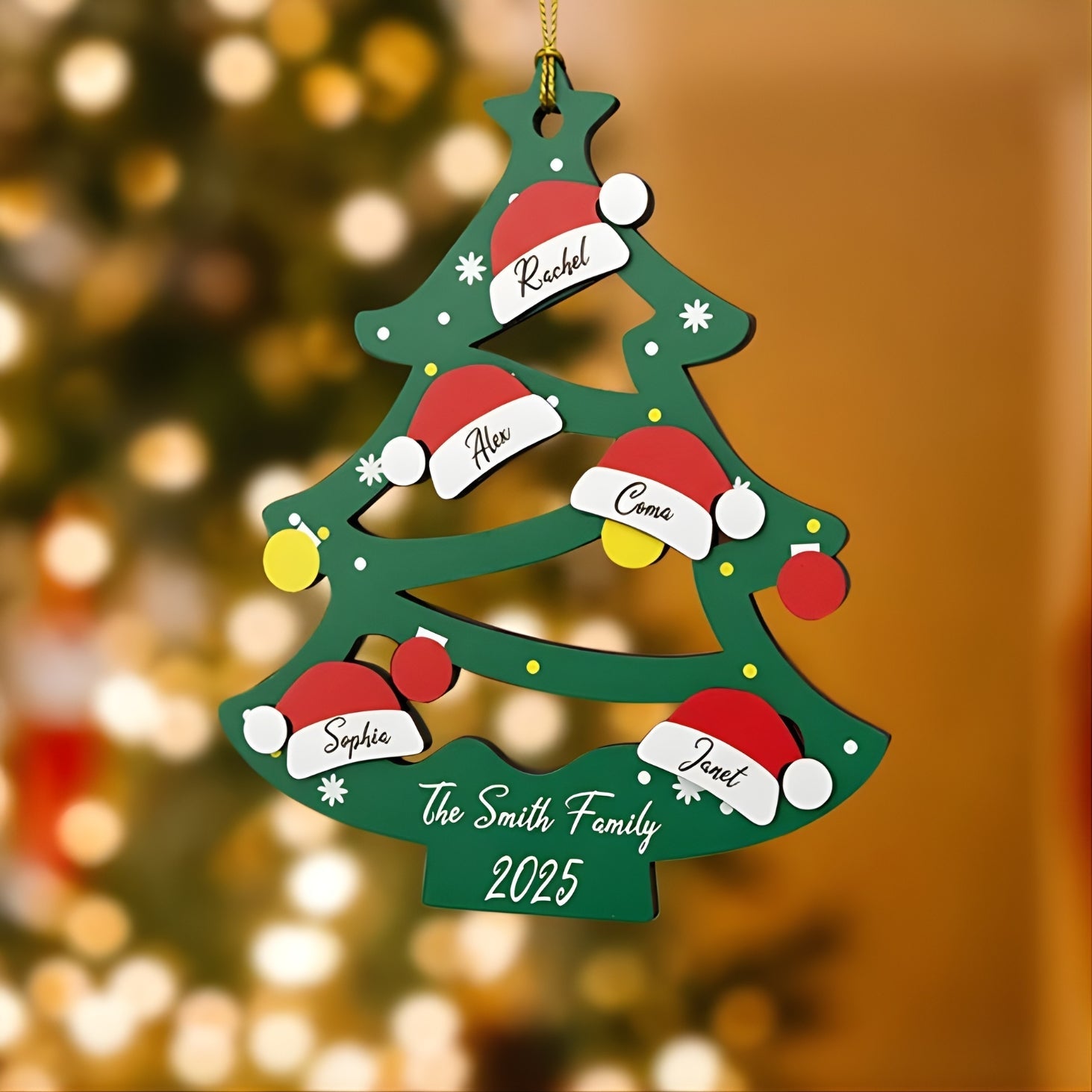 Personalised Christmas Tree Family Ornament