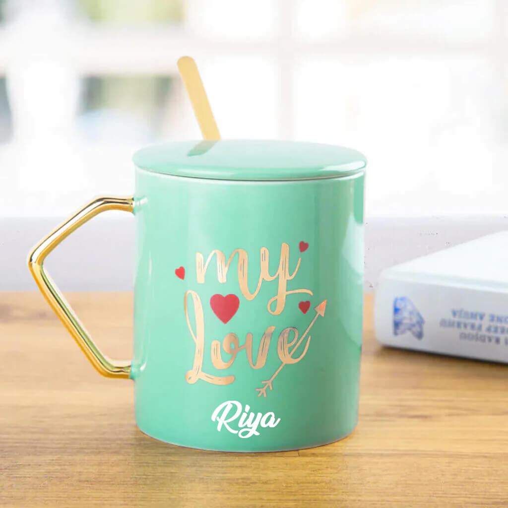 Be My Love Mug With Lid & Spoon