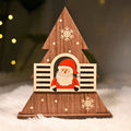 Wooden Christmas Table Decor – 3D Santa Window Scene