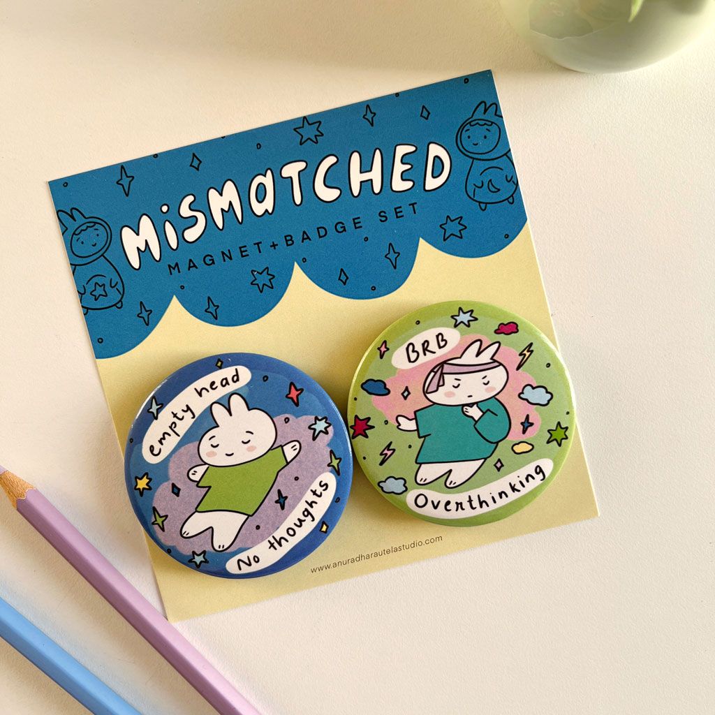 Couple Magnet + Badge Set