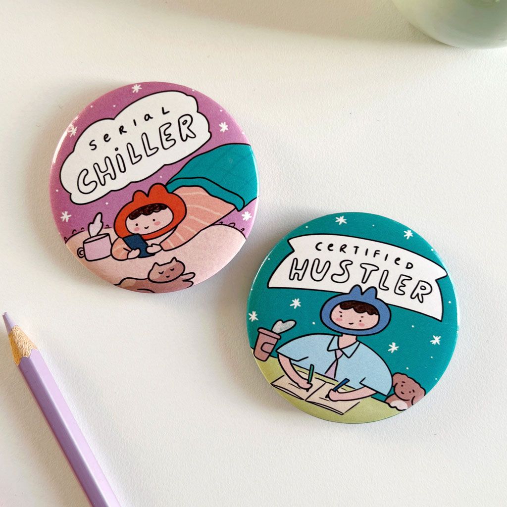 Couple Magnet + Badge Set